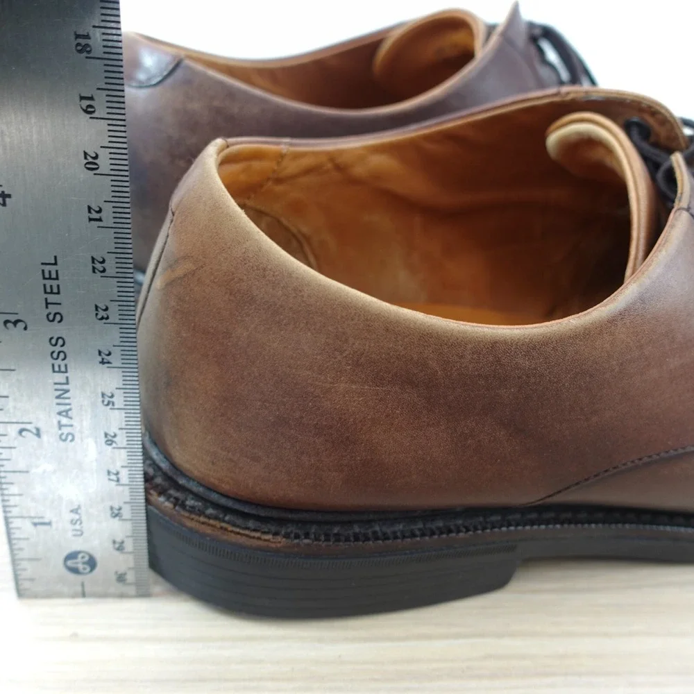 Vintage POLO Ralph Lauren Cap Toe Shoes Mens 10 D Tan Full Grain Calfskin VIBRAM